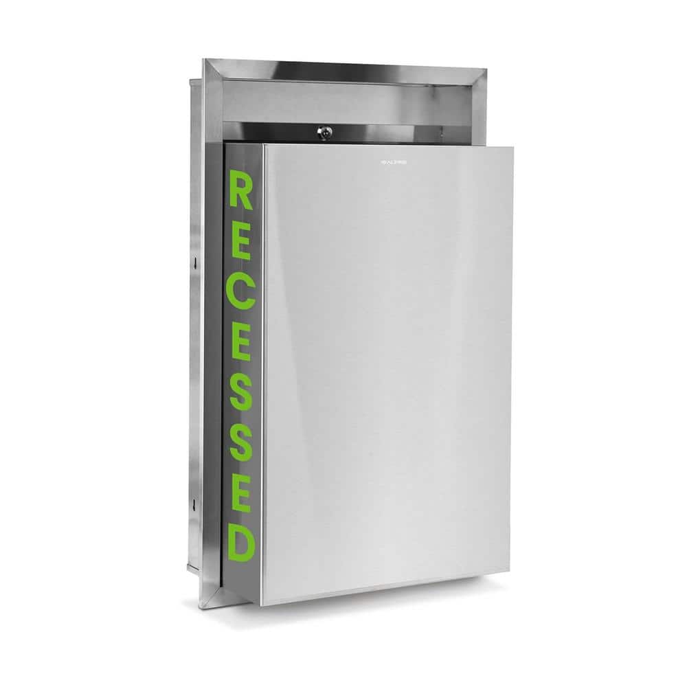 12 Gal. Stainless Steel Leak-Proof Recessed Mounted Lidless Trash Can