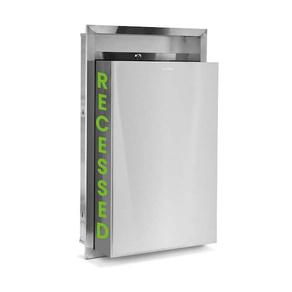 Alpine Industries 12 Gal. Stainless Steel Leak-Proof Recessed Mounted Lidless Trash Can