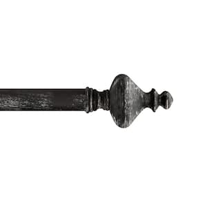 48 in. - 84 in. Telescoping 1 in. Modern Turned Single Curtain Rod in Black