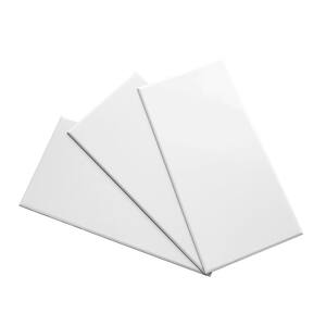 VER Q DIY White 7.87 in. x 3.94 in. Tinplated Steel Kitchen Wall Metal Tile (10.76 sq. ft./Case)