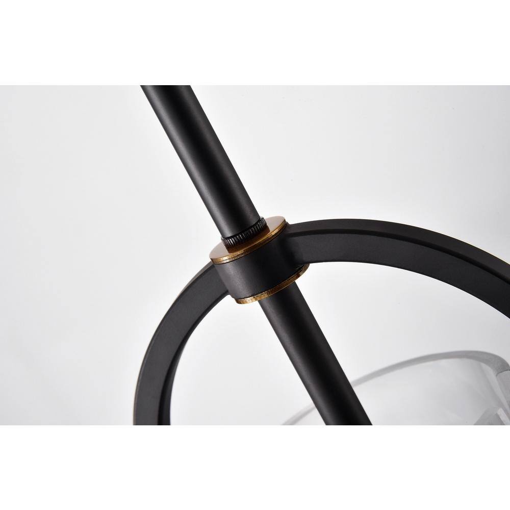 Adjustable Clear Glass Cone Pendant Light with Bronze and Gold Accents