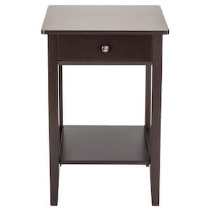 1-Drawer Brown Nightstand (27.56 in. H x 18.11 in. W x 13.78 in. D)