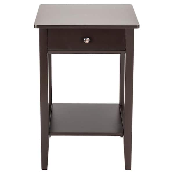 Outopee 1-Drawer Brown Nightstand (27.56 in. H x 18.11 in. W x 13.78 in. D)