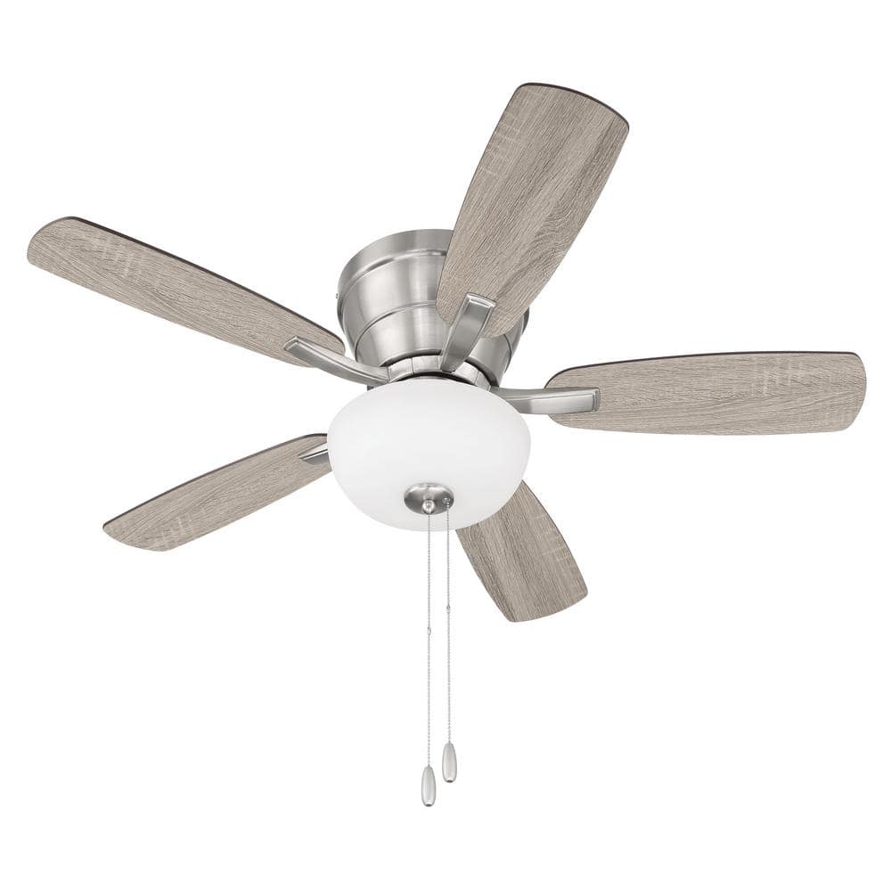 Wheeler 42'' Brushed Nickel Ceiling Fan with Frost White Glass Light