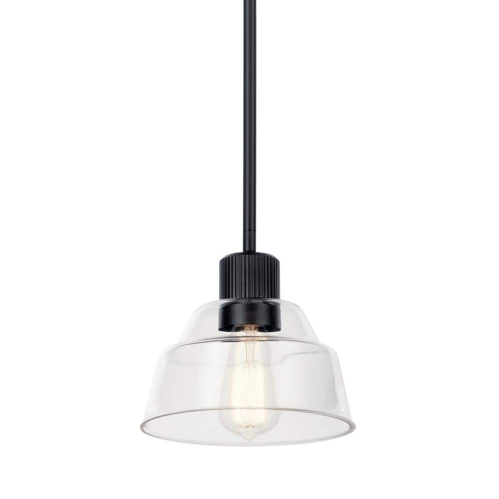 Eastmont 8" Polished Nickel Mini Pendant with Clear Glass Shade