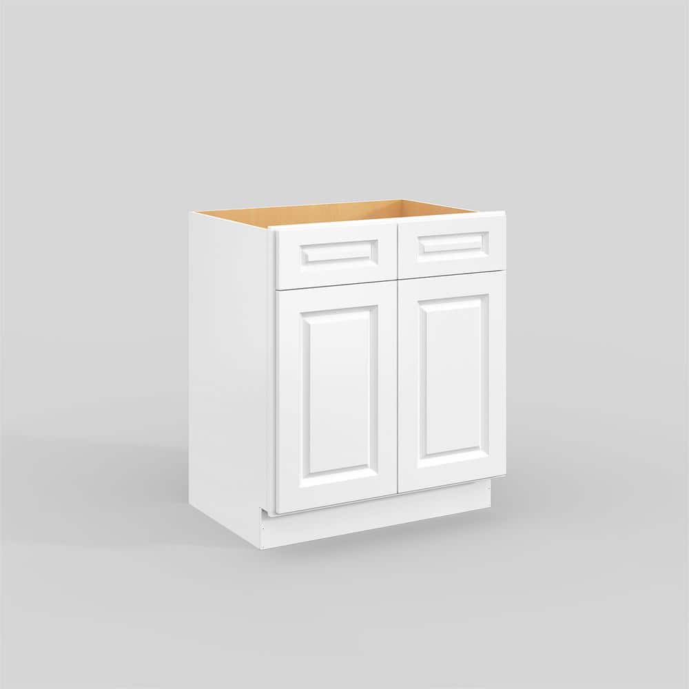 30 in. W x 21 in. D x 34.5 in. H in Traditional White Plywood Ready to Assemble Floor Vanity Sink Base Kitchen Cabinet price history on PriceWatchPro