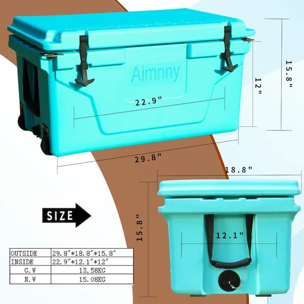 65 Qt. Blue Outdoor Camping Picnic Fishing Portable Cooler Portable Insulated Camping Cooler Box