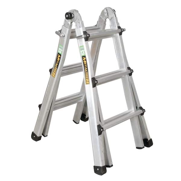 MetalTech 14 ft. Reach Aluminum Telescoping Multi-Position 5-in-1 Indoor/Outdoor Ladder for Extensions, 300 lbs. Load Capacity