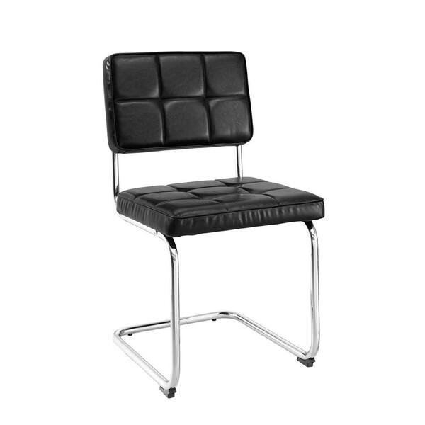 Linon Home Decor Breuer Black PU Tufted Dining Chair (Set of 2)