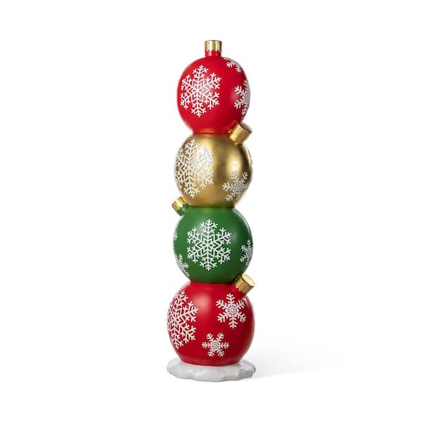 36.25 in. H Christmas Resin Stacked Ornament Porch Decor