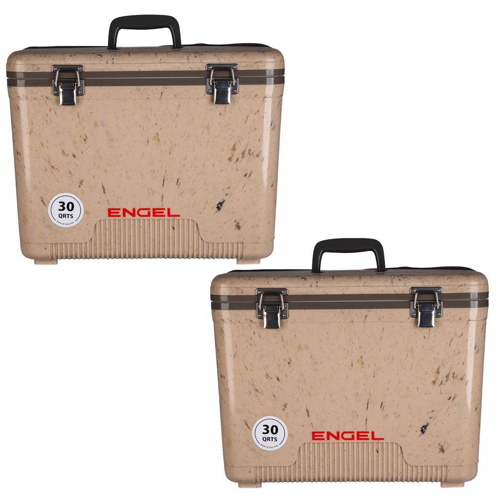 Engel 30 qt. Leak Proof Compact Lightweight Cooler and Drybox, Grassland in Brown (2-Pack), Grassland Brown -  2 x UC30C1