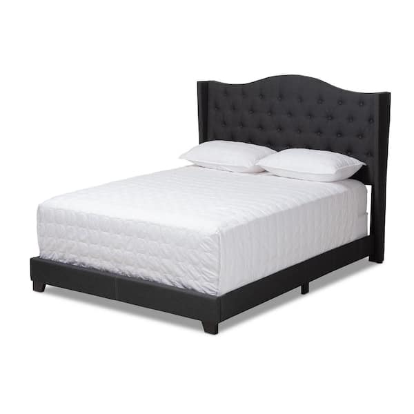 Baxton Studio Alesha Charcoal Gray Queen Bed
