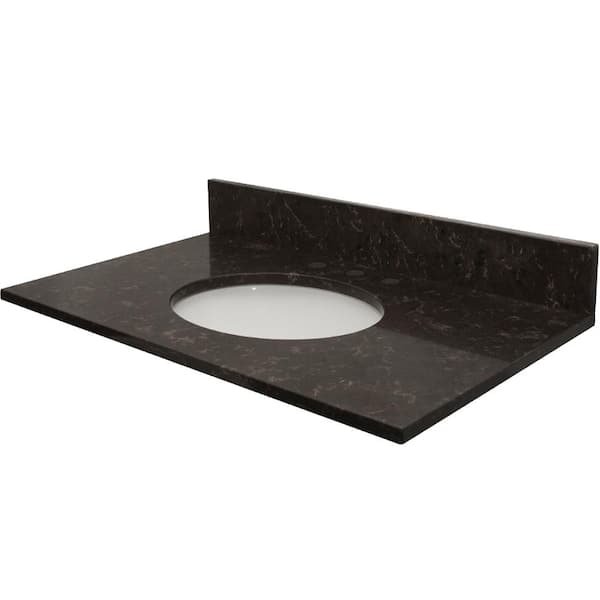 MarCraft Vista 61 in. W x 22 in. D Quartz Double Oval Basin Vanity Top in Celestial with White Basin