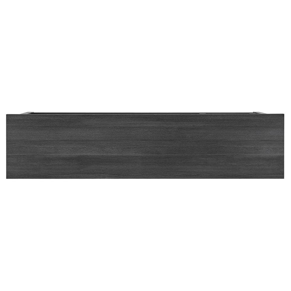 Clementine 58" Black Grain Metal TV Stand with Cabinet