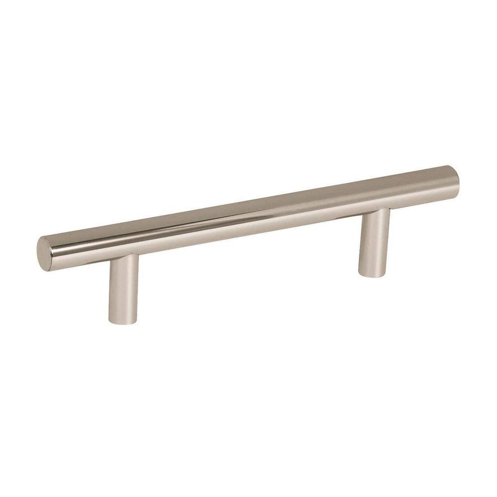 10-Pack Bar Pulls 3 3/4 in.  96mm  Modern Polished Nickel Bar Cabinet Pulls