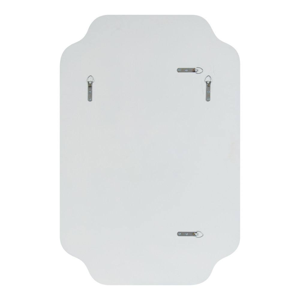 White Scalloped Rectangular Wood Vanity Wall Mirror, 24x36