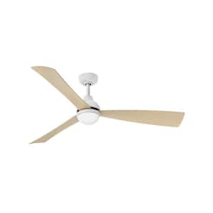 UNA 56.0 in. Integrated LED Indoor/Outdoor Matte White Ceiling Fan with Remote Control