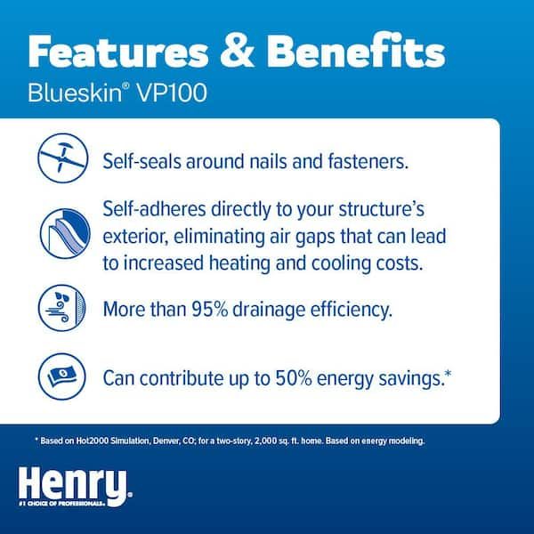 Blueskin VP100 Self-Adhered House Wrap 48 in. x 100 ft.