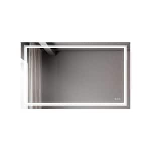 60 in. W x 36 in. H Rectangular Frameless LED Anti-Fog Wall Mounted White Modern Style Bathroom Vanity Mirror