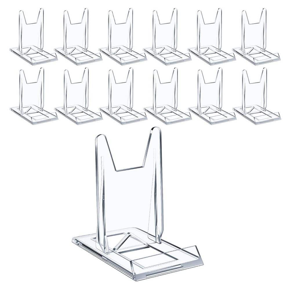 12-Pack Adjustable Acrylic Book Stand Clear Display Holder Easel for ...