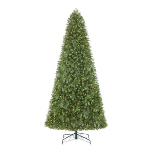 12 ft. Pre-Lit LED Wesley Long Needle Pine Artificial Christmas Tree with 1100 SureBright Warm White Mini Lights