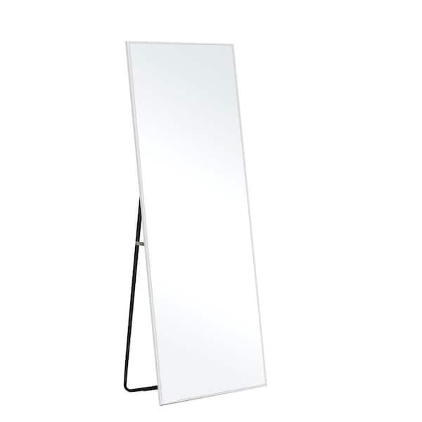 Dovelina 16 in. W x 59 in. H Modern Aluminum Alloy Framed White Full-Length Floor Mirror Standing Mirror