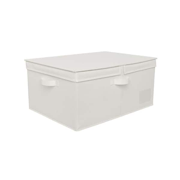 Unbranded White 23 in. x 10.5 in. Linen Decorative Basket Set of 1