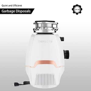 Blender 3/4 HP Continuous Feed White Garbage Disposal with Sound Reduction and Power Cord Kit