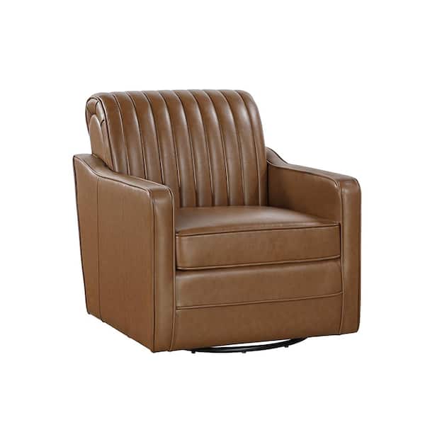 Stella Brown Faux Leather Swivel Chair
