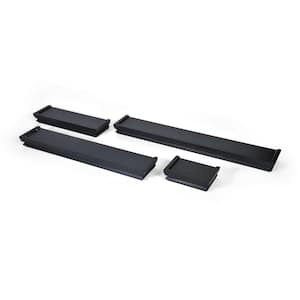 24-in D x 3.89-in W x 4.45-in H Black MDF/Wood Floating Crown Molding Decorative Wall Shelf without Brackets, Set of 4
