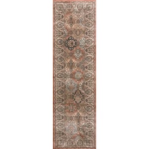 Garda Terracotta 2 ft. x 8 ft. Traditional Oriental Floral Area Rug