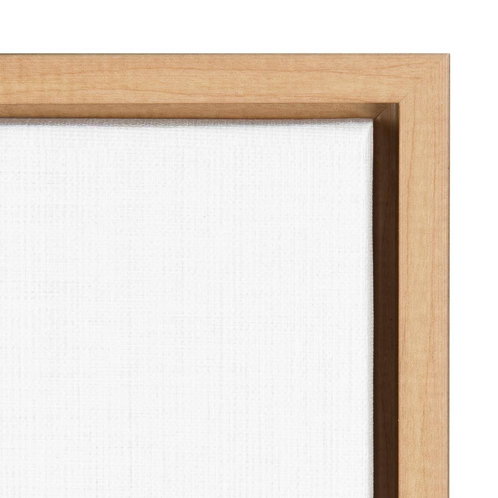 Natural Wood Framed Black and White Mountain Canvas Art