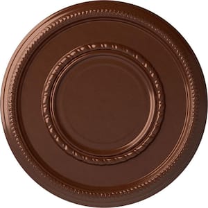 1-1/8 in. x 17-3/8 in. x 17-3/8 in. Polyurethane Federal Roped Large Ceiling Medallion, Copper Penny