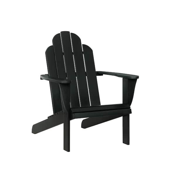 Linon Home Decor Shelly Black Outdoor Wood Adirondack Chair (Set of 1)