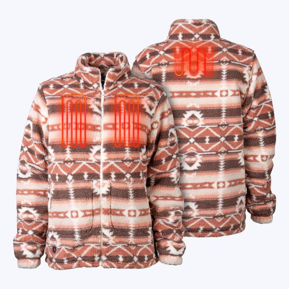 Women's SM Upland Sherpa Printed Long Heated Jacket 7. 4V Clay price history on PriceWatchPro