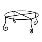 16 in. Dia Black Powder Coat Large Short Piazza Plant Stand
