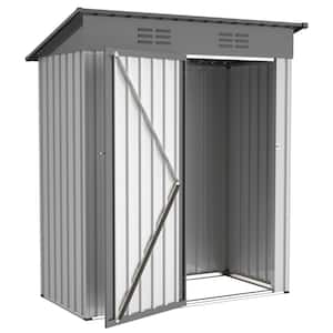 5ft. W x 3ft. D Outdoor Galvanized Metal Storage Shed with Lockable Doors, Tool Storage Shed, Coverage Area (15 sq. ft.)