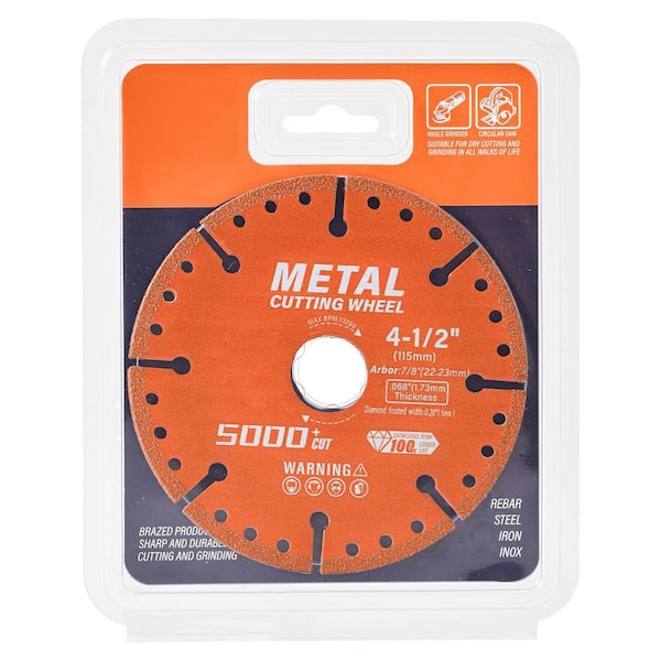 KIWDZFU Diamond Cutting Wheel 4-1/2 in. 7/8 Arbor Metal Cut Off Disc 5000 plus Cuts Rebar Steel Iron INOX Precision