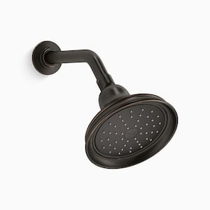 Bancroft 1-Spray Patterns with 1.75 GPM 5.9 in. Wall Mount Fixed Shower Head with Katalyst in Oil-Rubbed Bronze