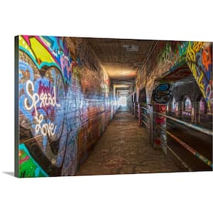 "Graffiti-filled walls of the Krog Street Tunnel in Atlanta, Georgia" by Circle Capture Canvas Wall Art