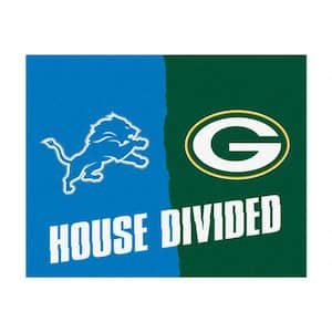 NFL Lions/Packers Blue House Divided 3 ft. x 4 ft. Area Rug