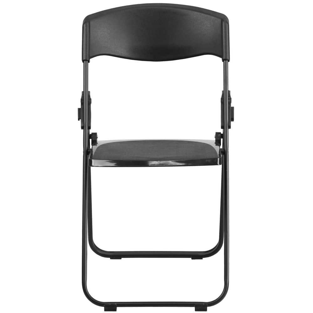 Hercules Series 32.25" Black Metal Armless Reception Chair