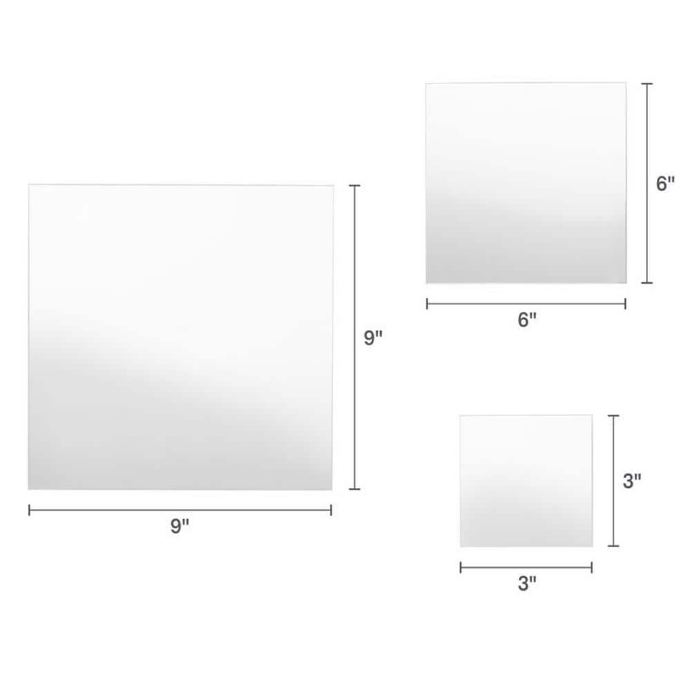 Modern Frameless Square Wall Mirror 7-Piece Set