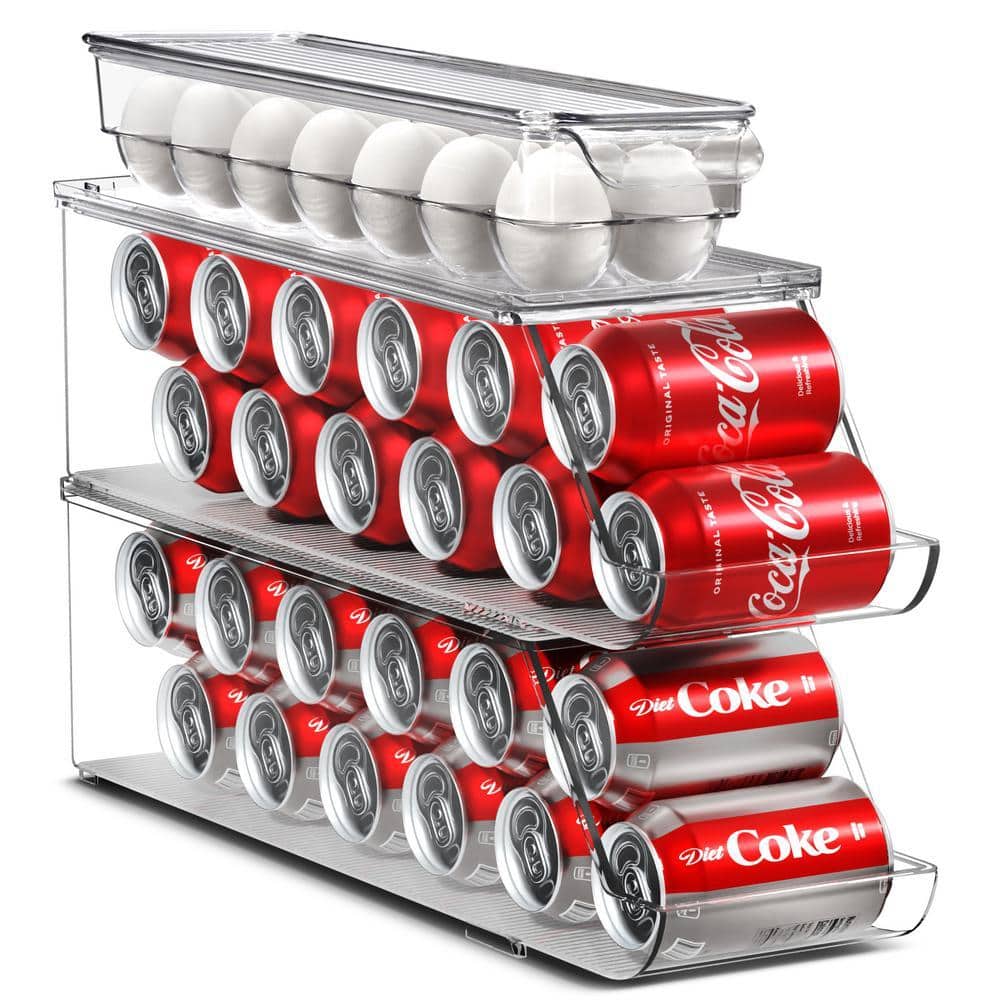 Sorbus Soda Can Organizer for Refrigerator and Egg Holder for