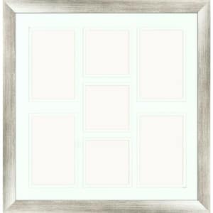 7-Opening Holds (4) 4 in. x 6 in. and (3) 4 in. x 4 in. Matted Silver Photo Collage Frame (Set of 2)