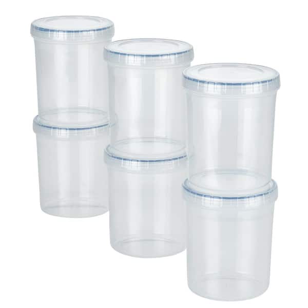 6x Flip Lock Plastic Food Storage Containers Kitchen Pantry Food Canister  500ml