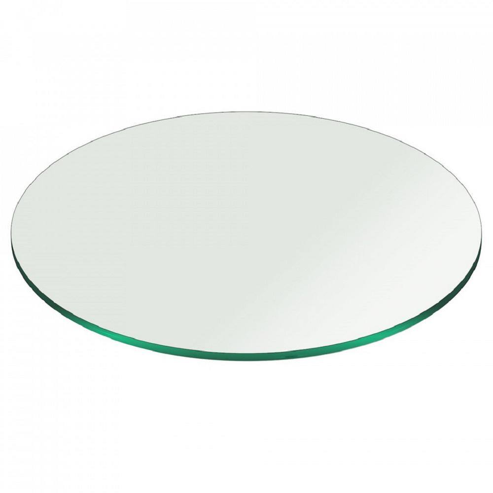 Fab Glass and Mirror 36 in. Clear Round Glass Table Top, 3/8 in ...