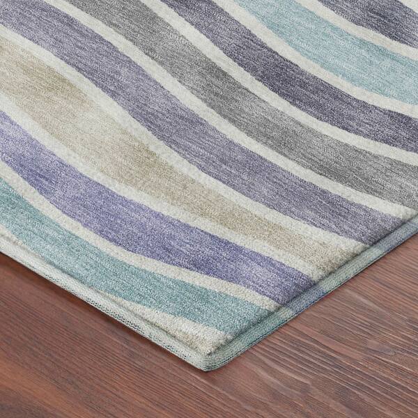 Mayfield Premium Machine Washable Abstract AMF2333 Lavender 10 ft. x 14 ft. Area Rug