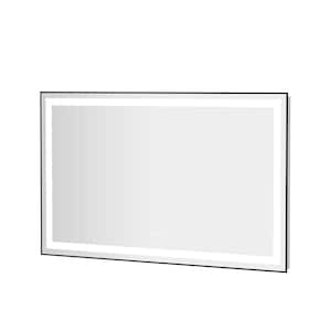 60 in. W x 36 in. H Aluminum Front and Backlit LED Lighted Framed Tempered Glass Vanity Wall Mounted Mirror