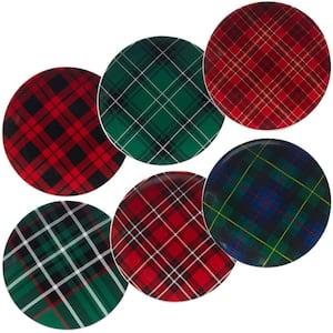 Christmas Plaid 8.25 in. Dessert Plate (Set of 6)